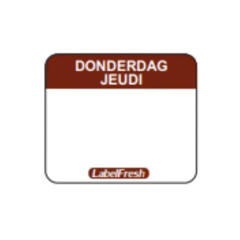 Etiquette de Traçabilité Label FreshEasy - Jeudi - 30 x 25 mm - Lot de 1000