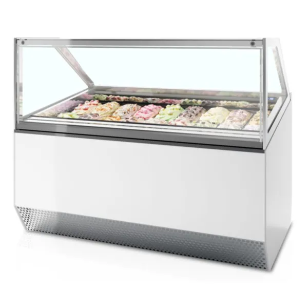 Vitrine à Glace Ventilé avec Façade Droite - 18 x 5 L
