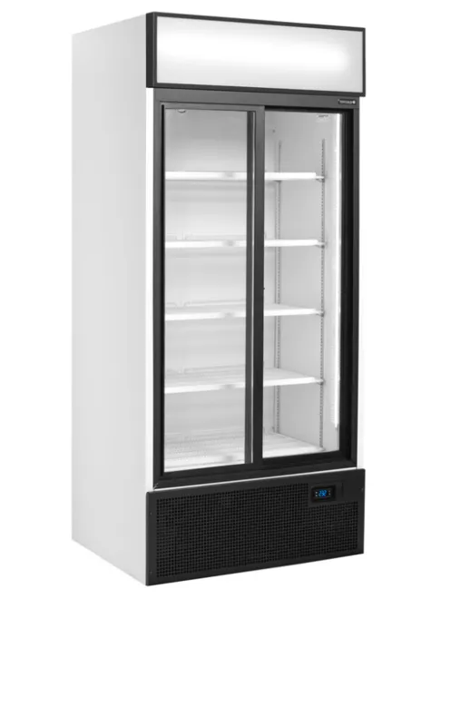 Armoire Réfrigérée 2 Portes Vitrées Coulissantes Blanc - 462 L