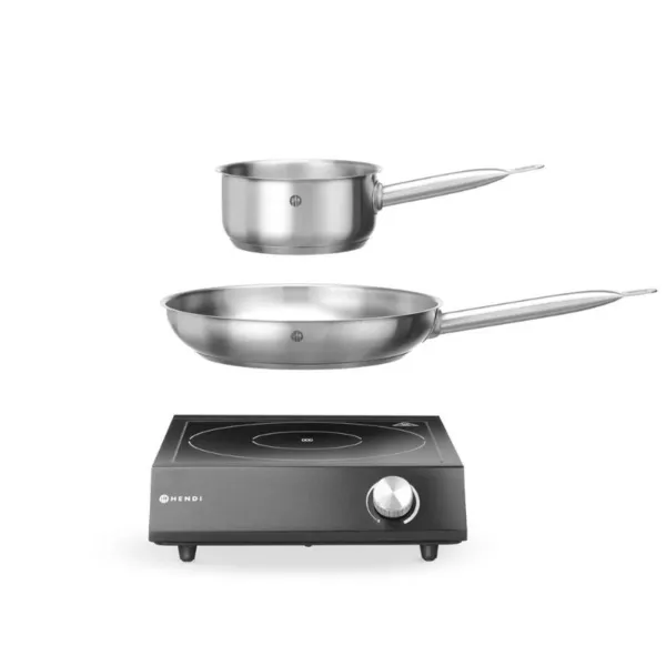 Induktionskochplatte mit Topf und Pfanne - 3500W