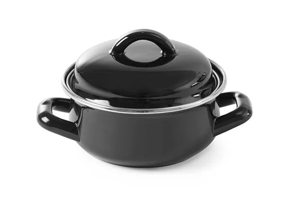 Marmite Schwarz mit Deckel - 0,6 L