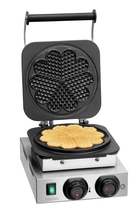Professionelles Waffeleisen - 5 Herz-Waffeln