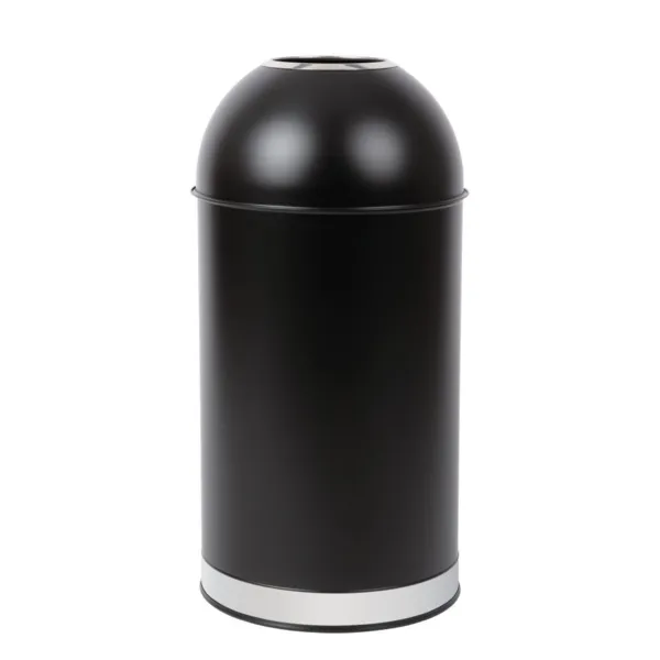 Poubelle Dôme Ouverte en Acier Noire - 40 L