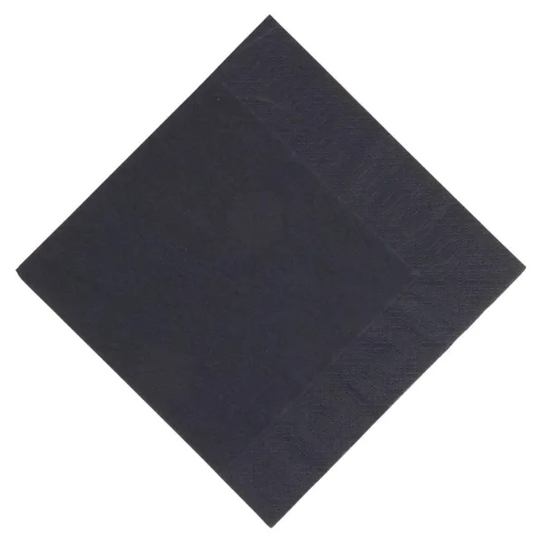 Serviettes Snacking Ouate Noires Compostables - 3 Plis -  330 x 330 - Lot de 1000