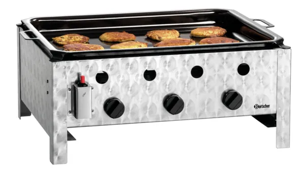 Grill de Table - Combiné à Gaz Plaque Lisse
