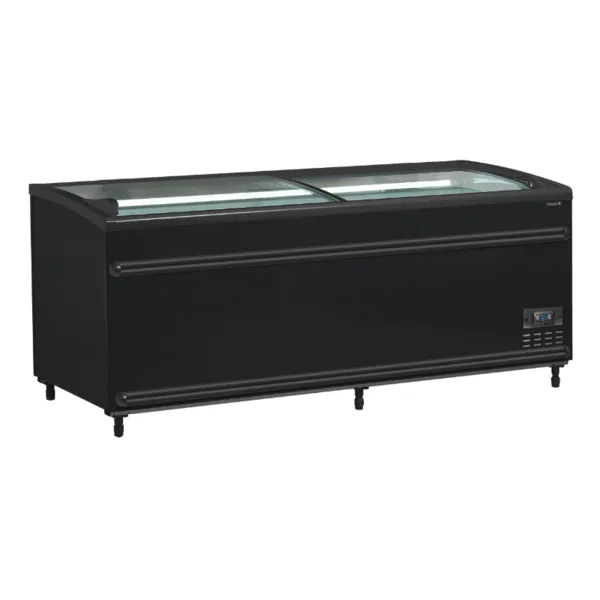 Réfrigérateur Congélateur Couvercle Vitré Incurvé - Noir - 500 L