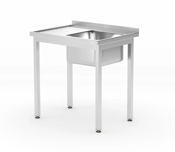 Taucht 1 Becken rechts Profi Line mit Regal - T 600 x B 800 mm