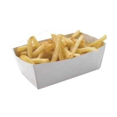 Barquettes Carton Blanc - L 100 x P 60 mm - Eco Responsables - Lot de 250