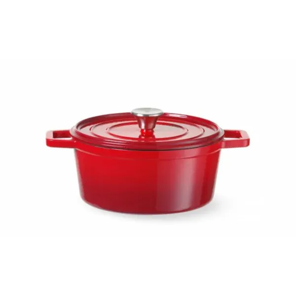 Rote emaillierte Gusseisen-Kasserolle - 3,7 L